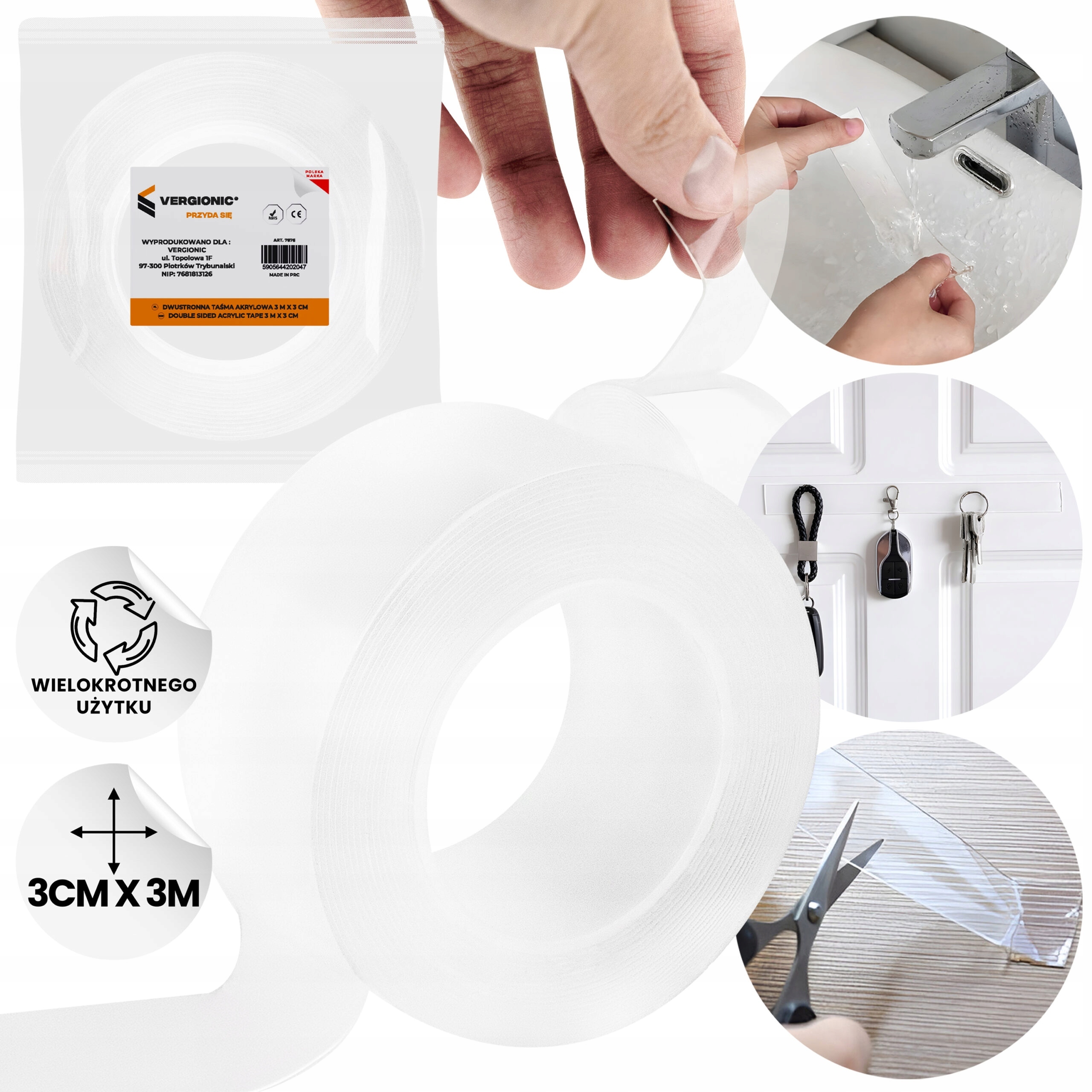 Tasma-dwustronna-NANO-samoprzylepna-wielokrotnego-uzytku-MOCNA-3m-x-30mm-Marka-Vergionic (1)